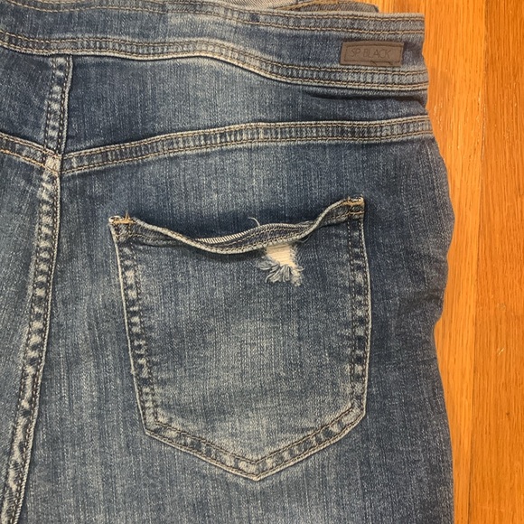 SP Black Cotton Blend Distressed Blue Short Overalls, Size M - Picture 6 of 9